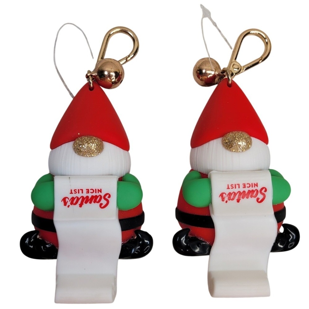 2 Bath and Body Works Santa List Gnome Christmas PocketBac Sanitizer Clip Holder